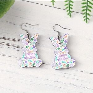 Wooden Bunny Earrings